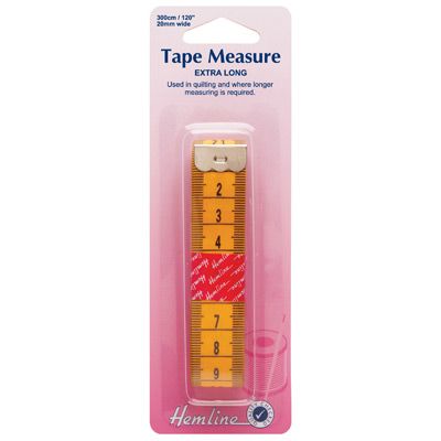 Hemline Extra Long Metric and Imperial Tape Measure 300cm/120in