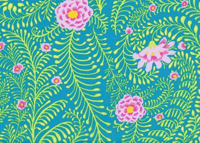 Kaffe Fassett Fabric Ferns Turquoise (per 1/4 metre)