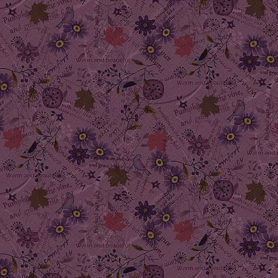 Blessings of Home fabric: Mixed Media Purple (per 1/4 metre)