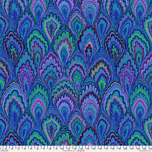 Kaffe Fassett Collective Marble Scallops Fabric, Blue