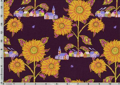 Free Spirit Designers Fabric: Sunny Village Maize (per 1/4 metre)