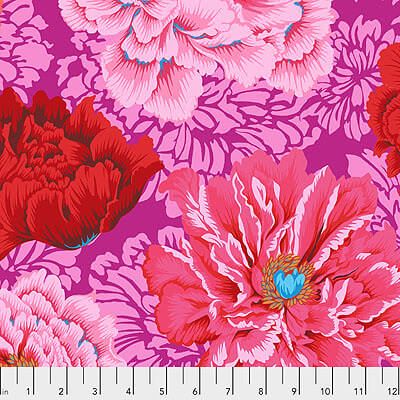 Philip Jacobs Fabric: Brocade Peony Hot (per 1/4 metre)