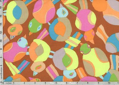 Brandon Mably Fabric Round Robin Brown (per 1/4 metre)