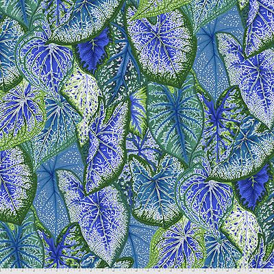 Kaffe Fassett Collective: Caladiums Blue (per 1/4 metre)