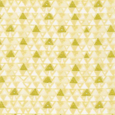 Gustav Klimt fabric: Metallic Gold Triangles on Ivory