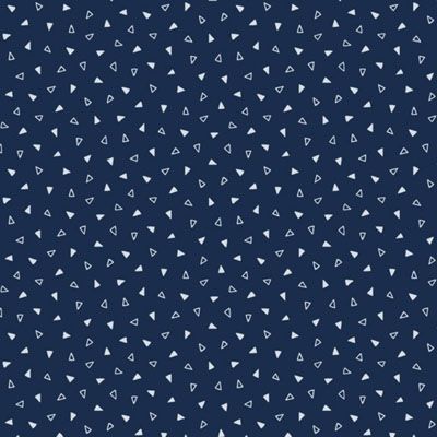 Nellie's Shirtings Fabric: Triangles Navy (per 1/4 metre)