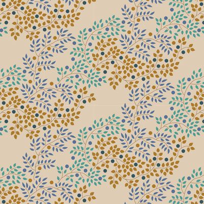 Tilda Hometown fabric: Berrytangle Blue (per 1/4 metre)