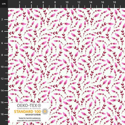 Ditsy Gardens fabrics: Hearts and Flowers Pink