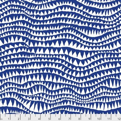 Kaffe Fassett Collective: Shark's Teeth Cobalt (per 1/4 metre)