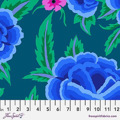 Kaffe Fassett Collective: Embroidered Shawl Blue (per 1/4 metre)