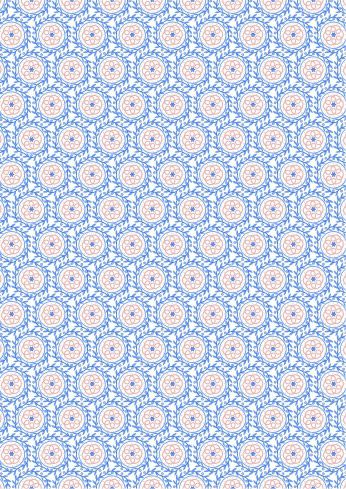 Chalki fabric: Chalki Tile on Cream Lewis and Irene