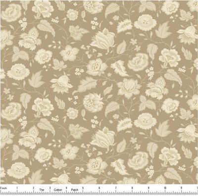 Wildflower Cottage fabric: Brown Cream Floral