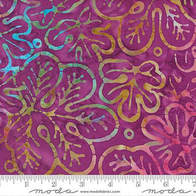 Bermuda Batiks fabric: Foliage Orchid (per 1/4 metre)