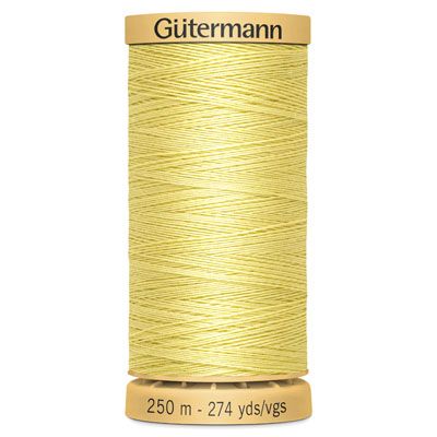 Gutermann Natural Cotton 50 Weight Thread 250m 0349 Pale Yellow