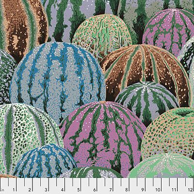 Philip Jacobs Fabric: Watermelons Grey (per 1/4 metre)