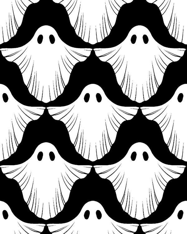 Halloween fabrics: Scaredy Cat, Ghosts