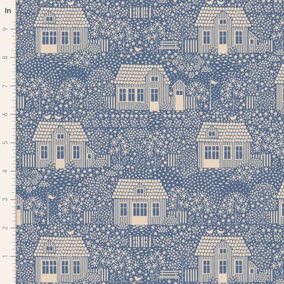 Tilda My Neighbourhood Blue Fabric (per 1/4 metre)