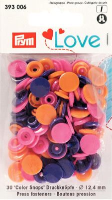 Prym Love Colour Snaps Orange/Pink/Purple