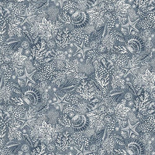 High Tide Fabric: Reef, Dark Blue