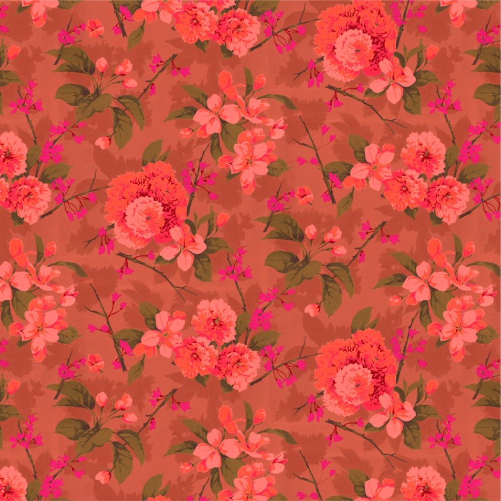 Trees fabric: Spring Trees Rust (per 1/4 metre)