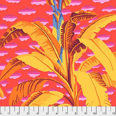 Kaffe Fassett Collective: Banana Tree Red (per 1/4 metre)