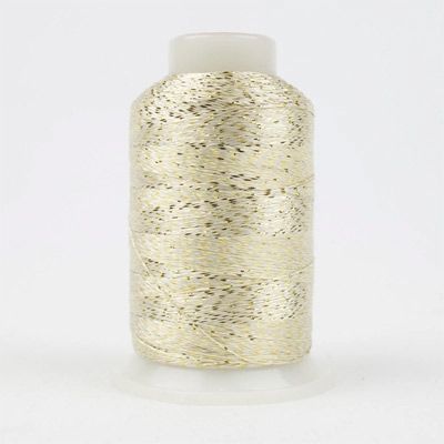 Spotlite Thread: Metallic Rayon 1000m Spool White/Gold