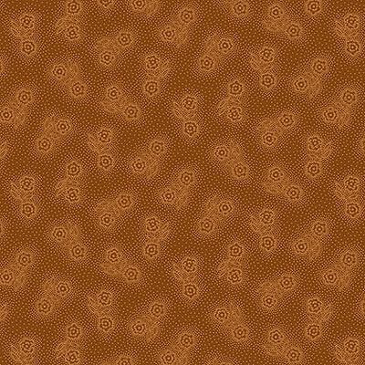 Kim Diehl Designs: Double Daisies Rust (per 1/4 metre)