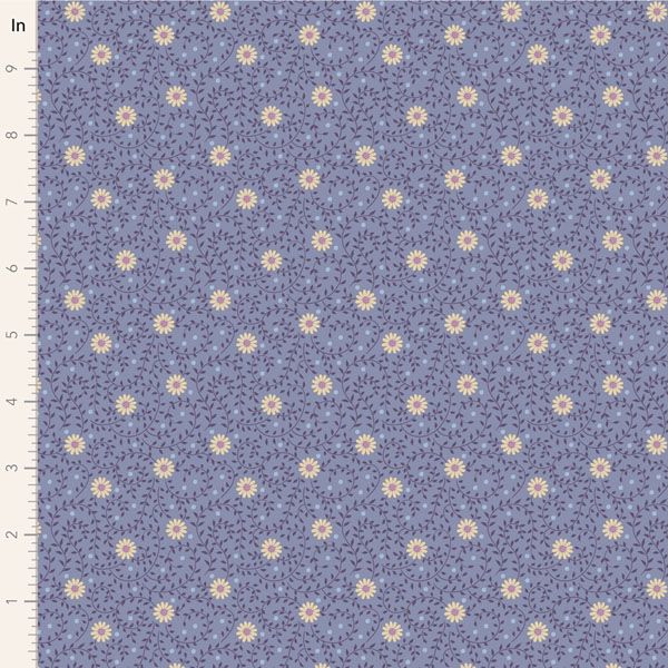 Tilda Sanctuary fabric: Eggplant and Pistachio, Daisydream Pitch Blue