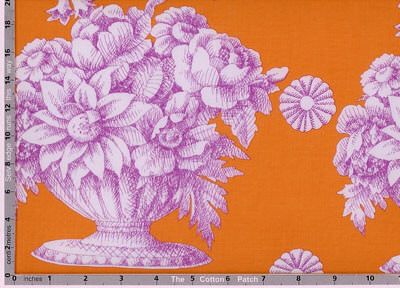 Kaffe Fassett Fabric Stone Flower Orange Panel