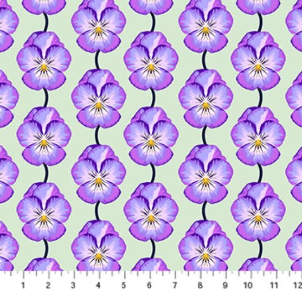 Iconic fabric: Pansies, Cheery