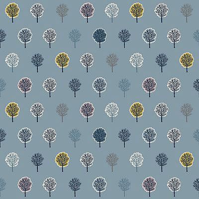 Heather and Sage fabric: Trees Blue (per 1/4 metre)