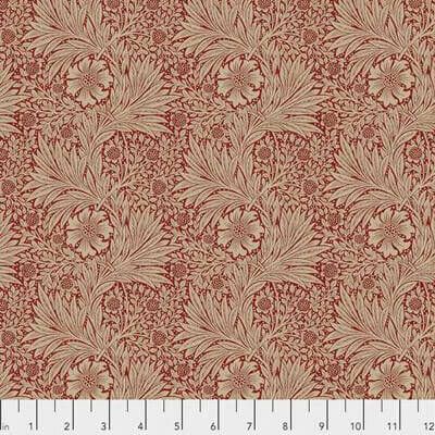 William Morris Kelmscott Fabric: Marigold Red (per 1/4 metre)