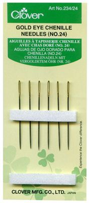 Clover Gold Eye Chenille Needles  size 24