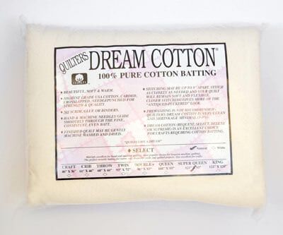 Quilters Dream Cotton Natural Select Super Queen Wadding  120in x 92in