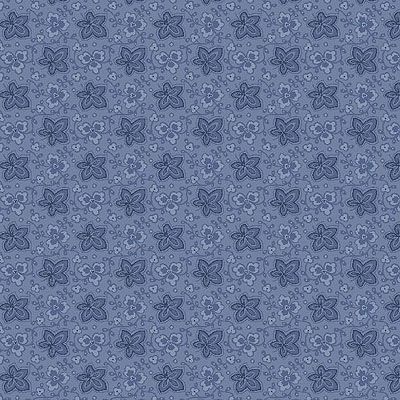 Purple Majesty fabric: Leafy Sprigs Blue (per 1/4 metre)