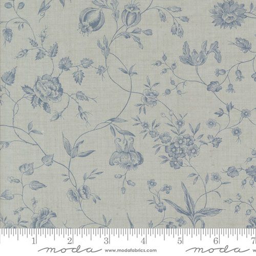 Sacre Bleu fabric: Pivoine, Ciel Blue