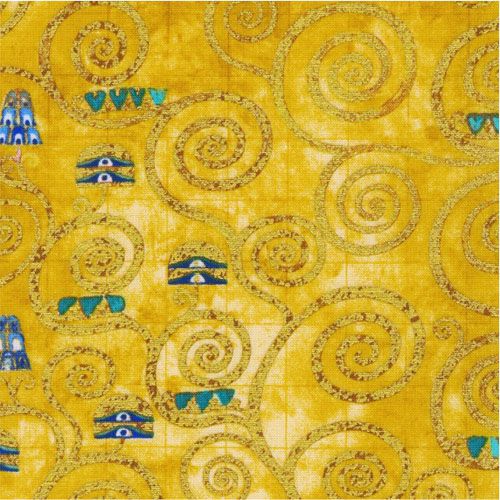 Gustav Klimt fabric: Gold Scrolls, Metallic