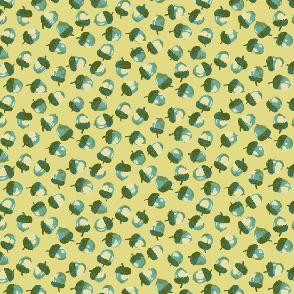 Trees fabric: Acorns Aqua (per 1/4 metre)