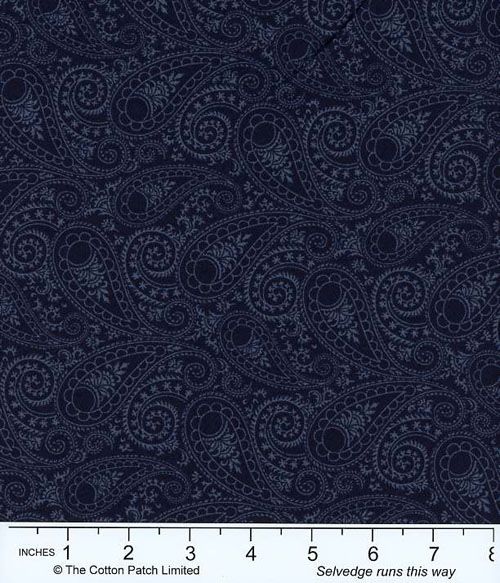 Juliette fabric, Paisley, Navy