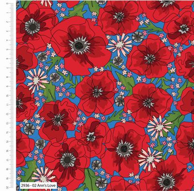 A Field of Memories fabric: Anns Love (per 1/4 metre)