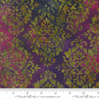 Bonfire Batik fabric: Damask Amethyst (per 1/4 metre)