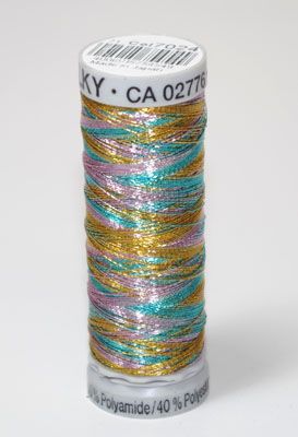 Gutermann Sulky Metallic Thread: Light Blue/Gold/Lavendar 7024