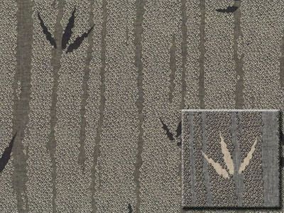 Double Weave Jacquard: Woven Foliage Moss/Grey (per 1/4 metre)