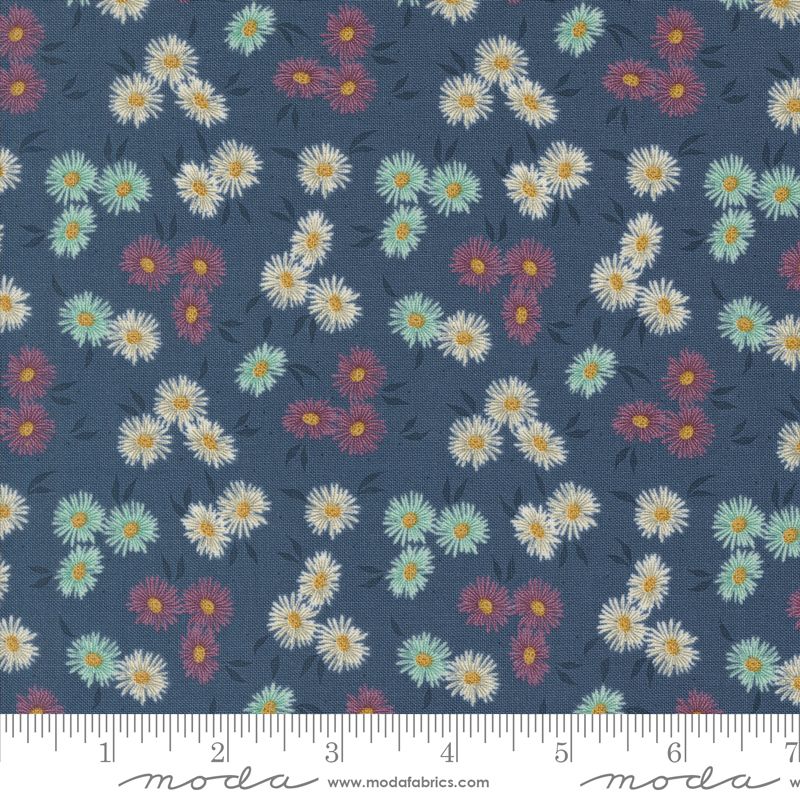 Seaglass Summer fabric: Beach Asters, Indigo Sea