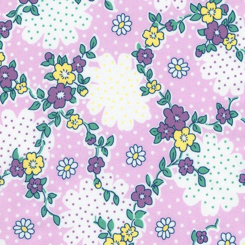 Blast from the Past Fabric: Floral Chain, Lavender