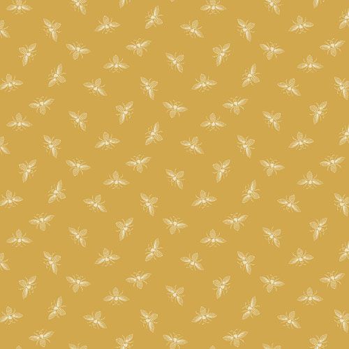 Petite Bees Fabric: Bees, Butterscotch