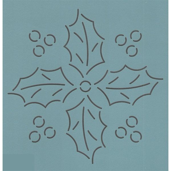 Quilt Stencil  7 Inch Holly Berry Block