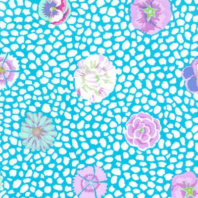 Kaffe Fassett Fabric Guinea Flower Turquoise (per 1/4 metre)