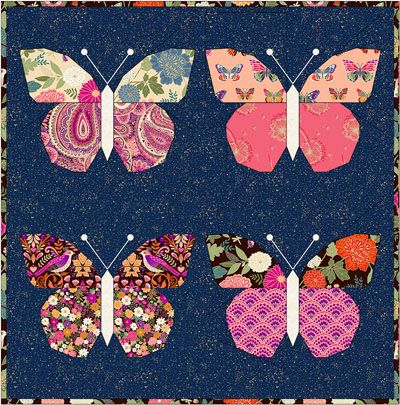 Luxe Butterflies Cushion Kit in Navy