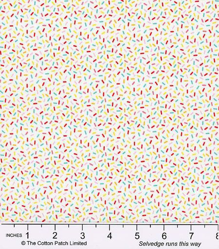 Summer Crush fabrics: Colourful Sprinkles, White